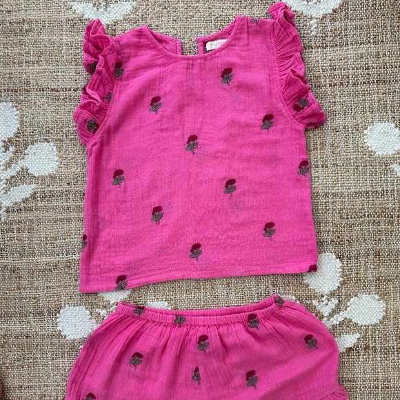 Pink Chicken 2 Piece Pink Floral Short Set - Picture 3 of 5